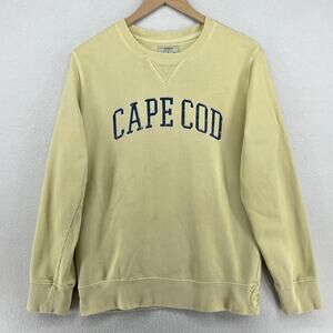 CAPE COD Sweatshirt Womens M CUFFYS MA Nantucket Ocean Wash Terry Cotton Yellow